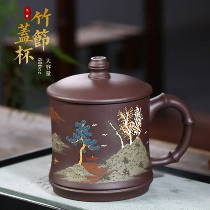 Boccaro Cup Raw Ore Purple Clay Bamboo Cup with Cover Consignment Rain Medium Sand Wholesale Raw Ore Purple Clay Modeling Clay P