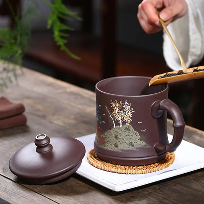 Boccaro Cup Raw Ore Purple Clay Bamboo Cup with Cover Consignment Rain Medium Sand Wholesale Raw Ore Purple Clay Modeling Clay P
