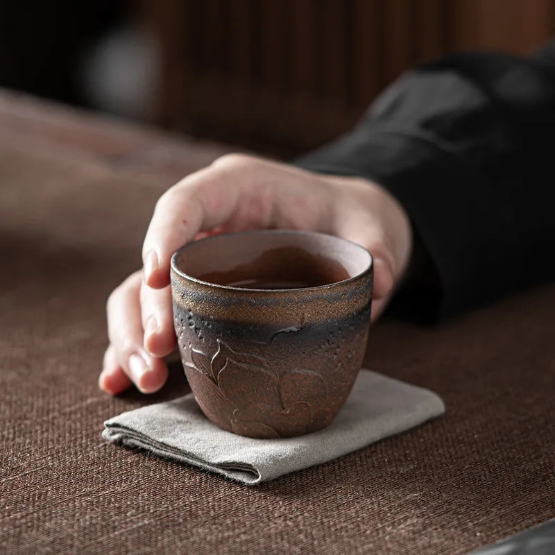 Bodhi Cup Japanese Gilding Iron Glaze Tea Cup Fragrance-Smelling Cup Kung Fu Tea Set Tea Cup Small Master Cup Tea Bowl Ceramica