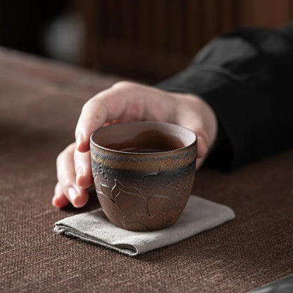 Bodhi Cup Japanese Gilding Iron Glaze Tea Cup Fragrance-Smelling Cup Kung Fu Tea Set Tea Cup Small Master Cup Tea Bowl Ceramica