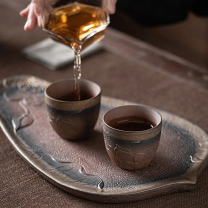 Bodhi Cup Japanese Gilding Iron Glaze Tea Cup Fragrance-Smelling Cup Kung Fu Tea Set Tea Cup Small Master Cup Tea Bowl Ceramica