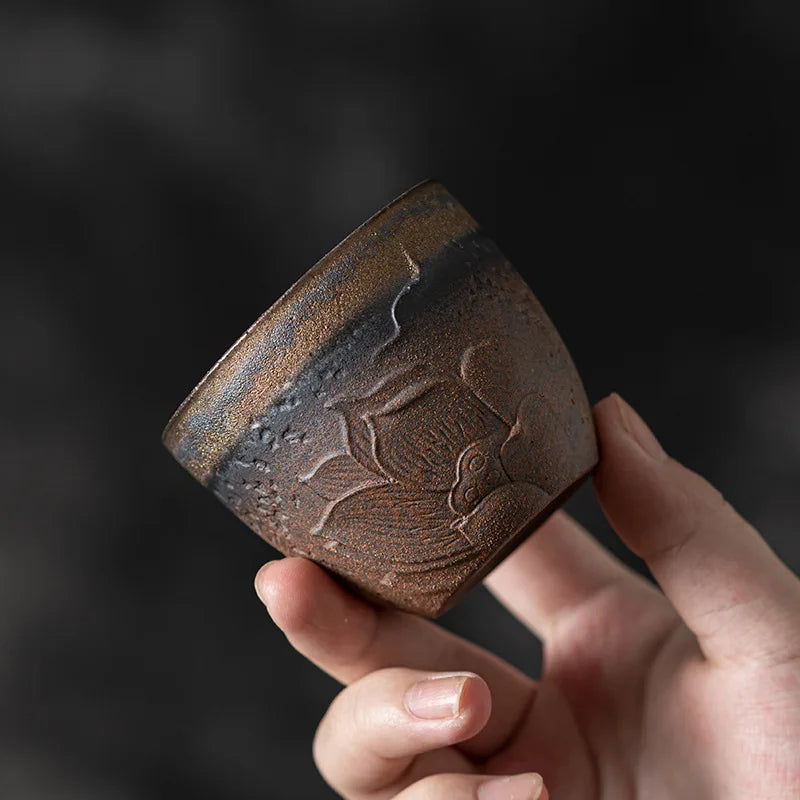 Bodhi Cup Japanese Gilding Iron Glaze Tea Cup Fragrance-Smelling Cup Kung Fu Tea Set Tea Cup Small Master Cup Tea Bowl Ceramica