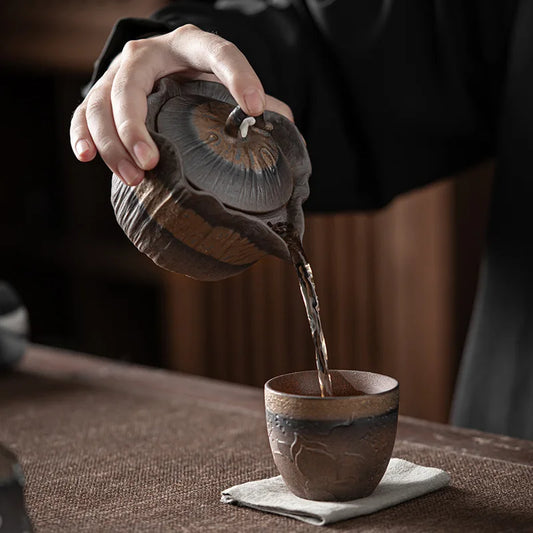 Bodhi Pot Small Tureen Japanese Gilding Iron Glaze Aquarius Pot Stoneware Single Teapot Kung Fu Teapot Tea Making Device Gaiwan
