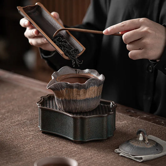 Bodhi hand pot tea making tool stone ware single pot small cover bowl kungfu teapot tea set tea set kitchen restaurant bar