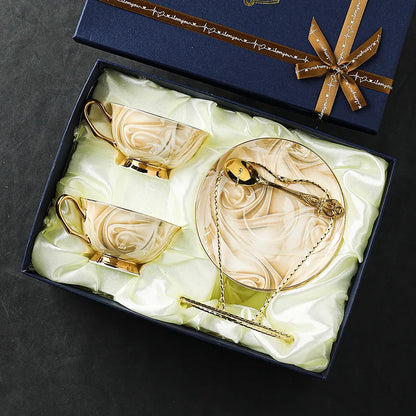 Bone China Coffee Cup High Beauty Exquisite Ceramic Home Water Cup Set European Light Luxury Wedding Gift Housewarming Gift