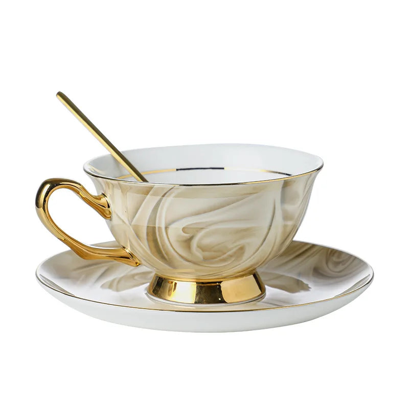 Bone China Coffee Cup High Beauty Exquisite Ceramic Home Water Cup Set European Light Luxury Wedding Gift Housewarming Gift