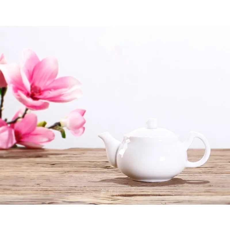 Bone China Handmade Ruyi Pot Ceramic Black Tea Tea Maker White Porcelain Household Filter Flower Tea Teapot 150ml