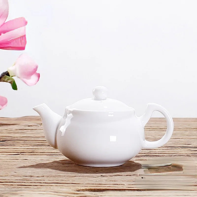 Bone China Handmade Ruyi Pot Ceramic Black Tea Tea Maker White Porcelain Household Filter Flower Tea Teapot 150ml