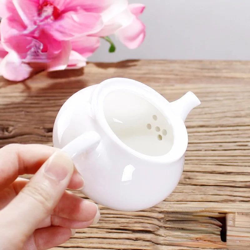 Bone China Handmade Ruyi Pot Ceramic Black Tea Tea Maker White Porcelain Household Filter Flower Tea Teapot 150ml