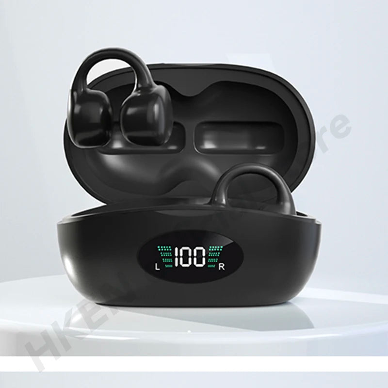 Bone Conduction Earphones Bluetooth 5.3 Ear Clip on Ear Earring Wireless Headphones Sports Hifi Headsets Ear Hook With Mic