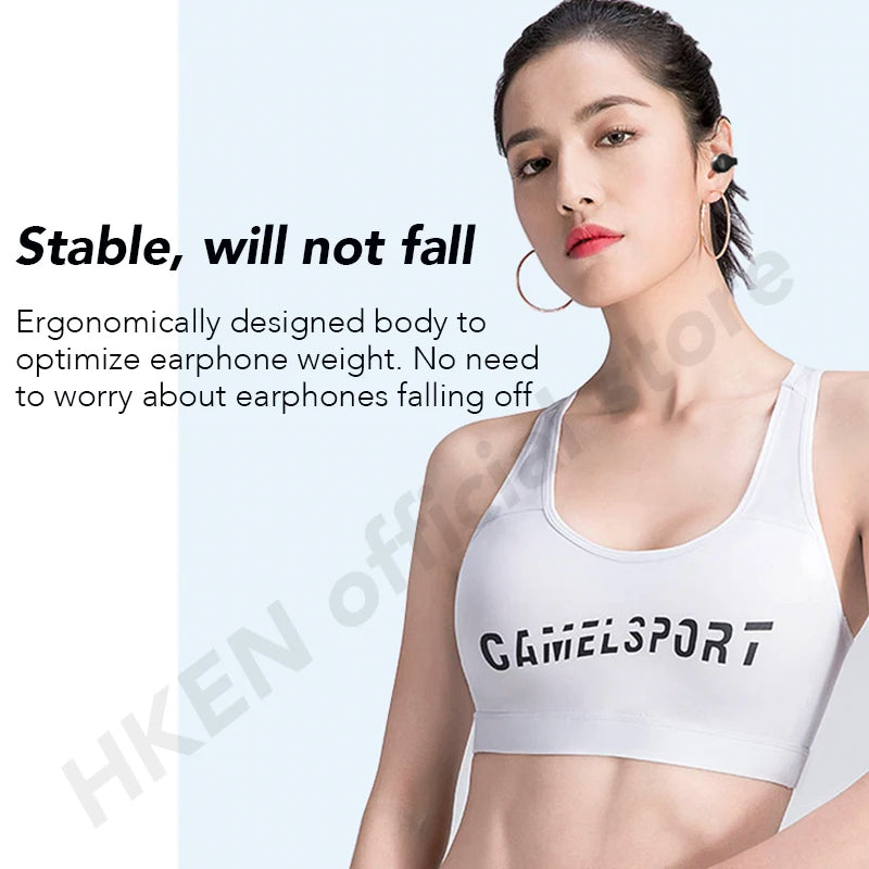 Bone Conduction Earphones Bluetooth 5.3 Ear Clip on Ear Earring Wireless Headphones Sports Hifi Headsets Ear Hook With Mic