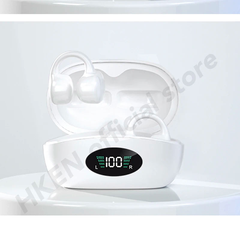 Bone Conduction Earphones Bluetooth 5.3 Ear Clip on Ear Earring Wireless Headphones Sports Hifi Headsets Ear Hook With Mic