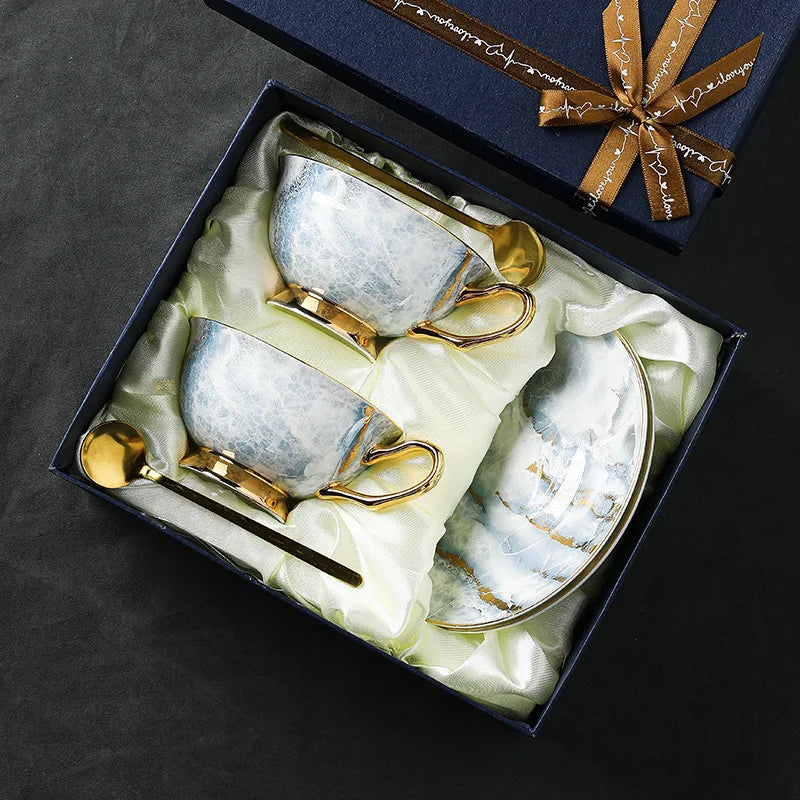 Bone Porcelain Coffee Cup Exquisite Luxury Household Cup and Dish Set Design Sense Small Group Cup Afternoon Tea Set