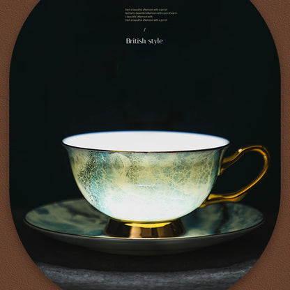 Bone Porcelain Coffee Cup Exquisite Luxury Household Cup and Dish Set Design Sense Small Group Cup Afternoon Tea Set