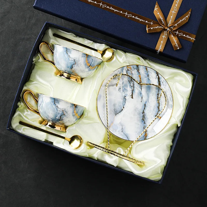 Bone Porcelain Coffee Cup Exquisite Luxury Household Cup and Dish Set Design Sense Small Group Cup Afternoon Tea Set