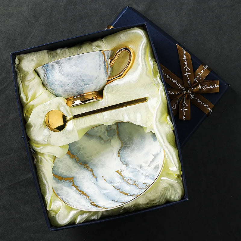 Bone Porcelain Coffee Cup Exquisite Luxury Household Cup and Dish Set Design Sense Small Group Cup Afternoon Tea Set