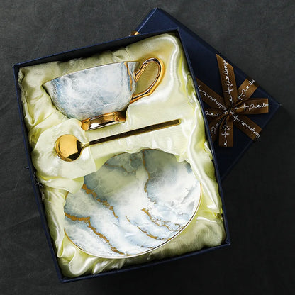 Bone Porcelain Coffee Cup Exquisite Luxury Household Cup and Dish Set Design Sense Small Group Cup Afternoon Tea Set