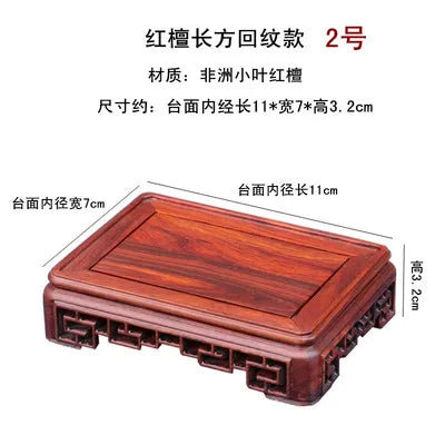 Bonsai Square Redwood Carve Base Hollow Out Pedestal Nature Redwood Display Shelf Flower Stands Vase Tray Planter Pots