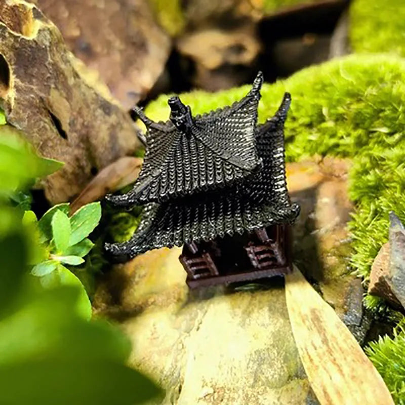 Bonsai micro landscape , fish tanks, small decorative items, Chinese ancient architectural models, courtyards, pavilions