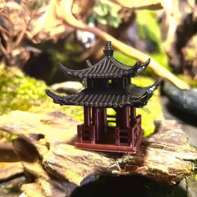 Bonsai micro landscape , fish tanks, small decorative items, Chinese ancient architectural models, courtyards, pavilions