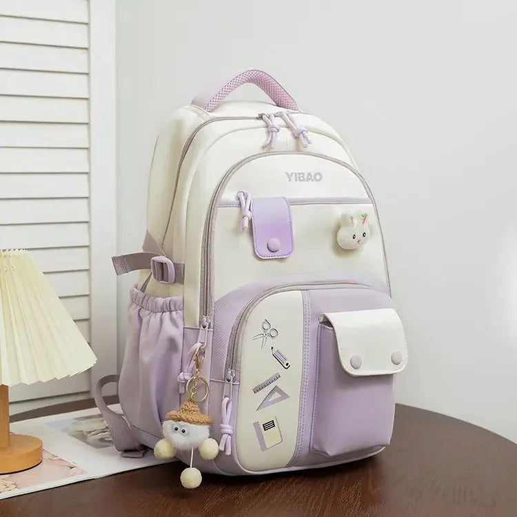 Book Bag Large-capacity Nylon Casual Campus Backpack Middle School Student Schoolbag Lightweight Elementary School Girl Backpack