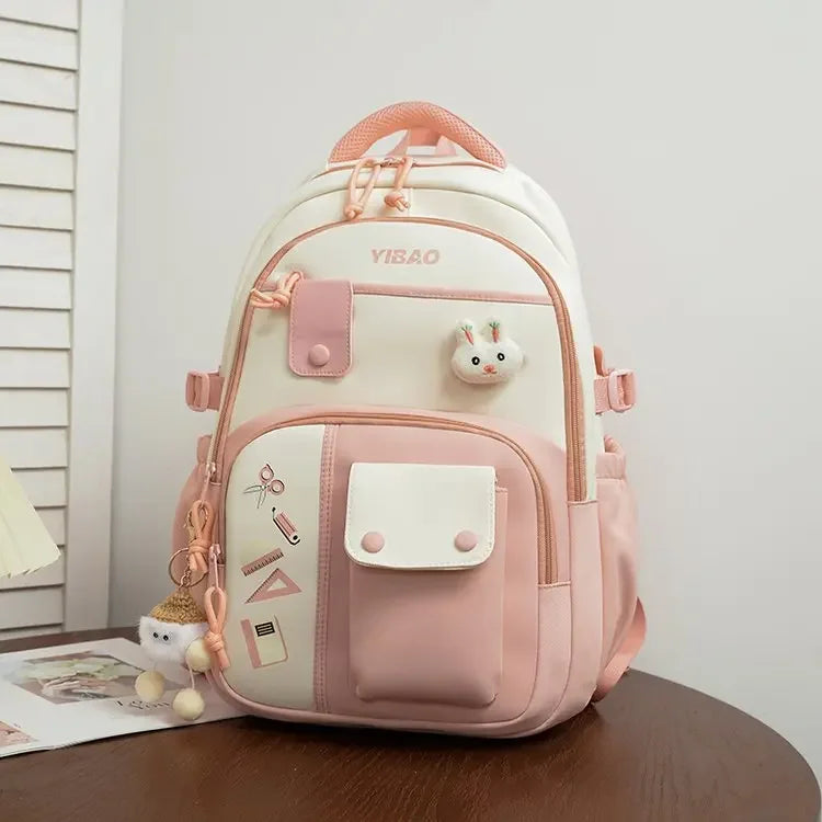 Book Bag Large-capacity Nylon Casual Campus Backpack Middle School Student Schoolbag Lightweight Elementary School Girl Backpack