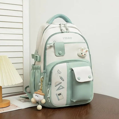 Book Bag Large-capacity Nylon Casual Campus Backpack Middle School Student Schoolbag Lightweight Elementary School Girl Backpack