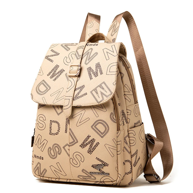 Book Bag Women's New Fashion Letter Printing Backpacks Casual Multi Purpose One Shoulder Women's Bag Backpack Mochilas Sac A Dos