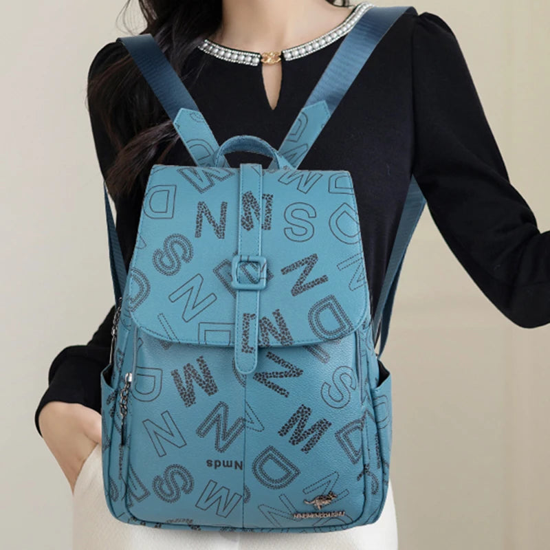 Book Bag Women's New Fashion Letter Printing Backpacks Casual Multi Purpose One Shoulder Women's Bag Backpack Mochilas Sac A Dos