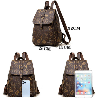 Book Bag Women's New Fashion Letter Printing Backpacks Casual Multi Purpose One Shoulder Women's Bag Backpack Mochilas Sac A Dos