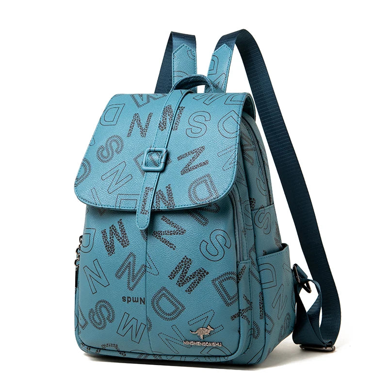 Book Bag Women's New Fashion Letter Printing Backpacks Casual Multi Purpose One Shoulder Women's Bag Backpack Mochilas Sac A Dos