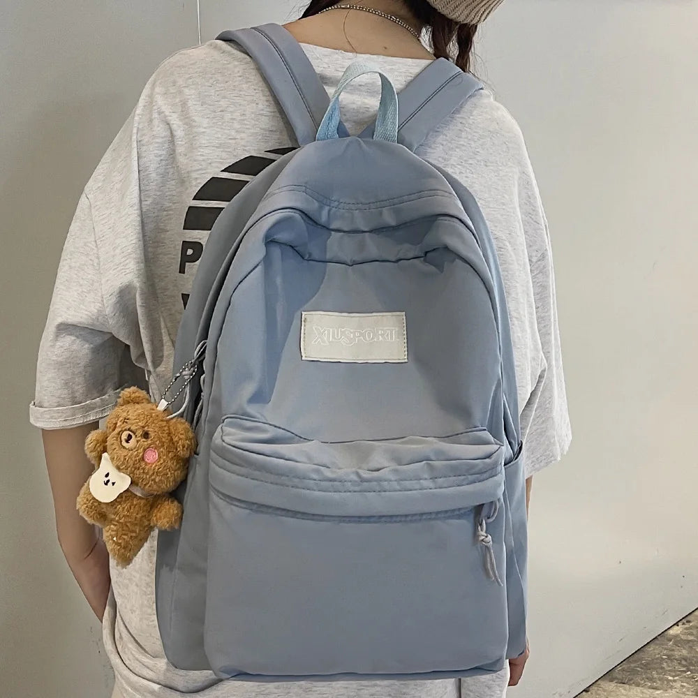 Book Black Ladies Backpacks Kawaii Girl School Nylon Bag Teen College Student Female Backpack Waterproof Cute Women Bags Fashion