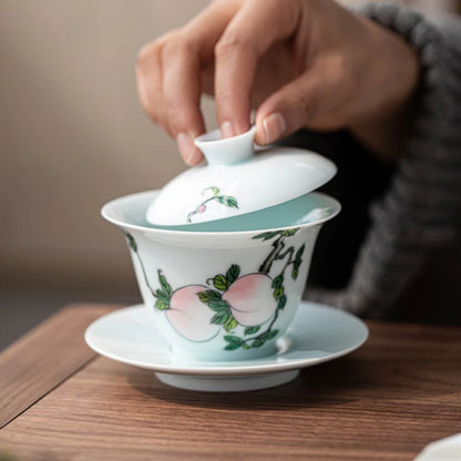 Boutique Ceramic Gaiwan Handmade Tea Maker White Porcelain with Cover Tea Bowl Chinese Tea Set Accessories Home Teacup