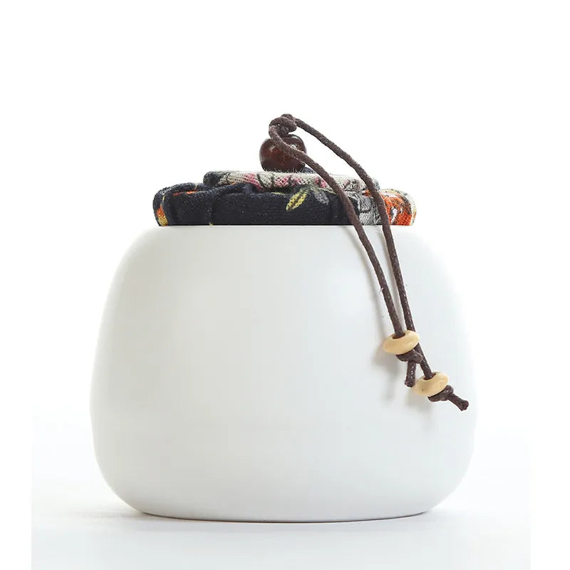 Boutique Ceramic Tea Caddy Airtight Jar Home with Lid Tea Cans  Coffee Moisture-proof Jars Kitchen Grain Spice Container