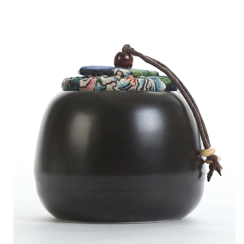 Boutique Ceramic Tea Caddy Airtight Jar Home with Lid Tea Cans  Coffee Moisture-proof Jars Kitchen Grain Spice Container