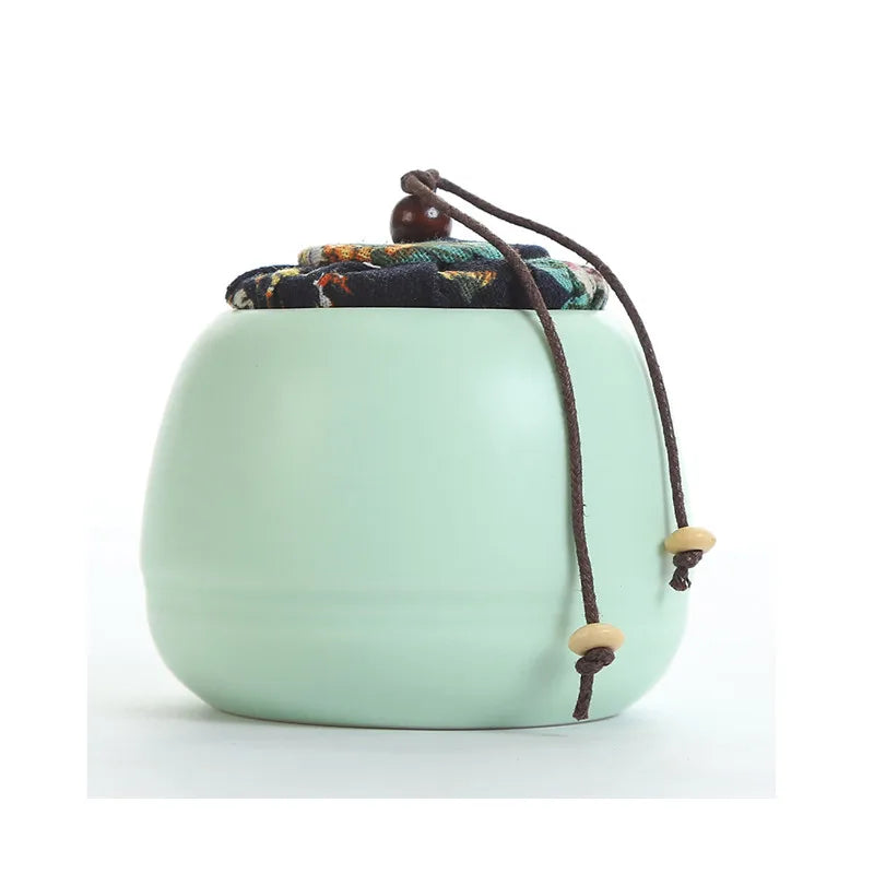 Boutique Ceramic Tea Caddy Airtight Jar Home with Lid Tea Cans  Coffee Moisture-proof Jars Kitchen Grain Spice Container