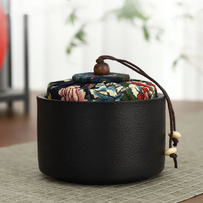 Boutique Ceramic Tea Caddy Airtight Jar Home with Lid Tea Cans  Coffee Moisture-proof Jars Kitchen Grain Spice Container