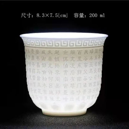 Boutique Ceramic Teacup Meditation Cup Handmade Three-dimensional Relief Tea Bowl Chinese Tea Set Accessories Master Cup