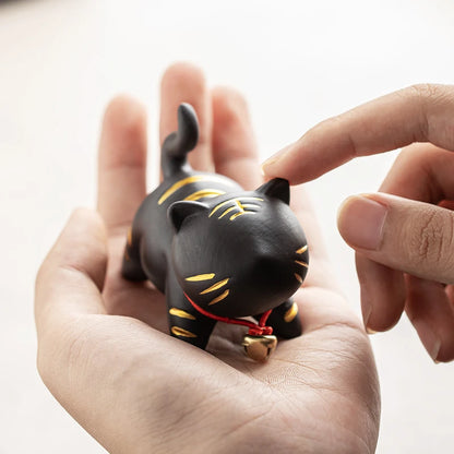 Boutique Trinkets Zen Cat and Tiger Tea Pet Creativity Art Decorations Purple Sand Tea Table Teaware Kitchen Dining Bar Home