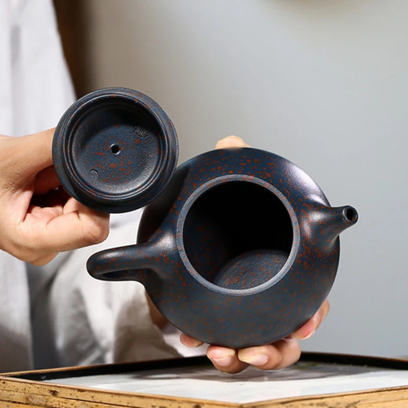 Boutique Yixing-TETERA de arcilla púrpura hecha a mano, juego de té Zisha personalizado con filtro para el hogar, 200ml