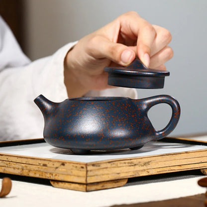 Boutique Yixing-TETERA de arcilla púrpura hecha a mano, juego de té Zisha personalizado con filtro para el hogar, 200ml