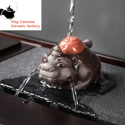 Boutique Zisha Lucky Tea Pet Ornament Creative Pixiu Can Raise Tea Art Decoration Handmade Tea Set Accessories Home Desk Decore
