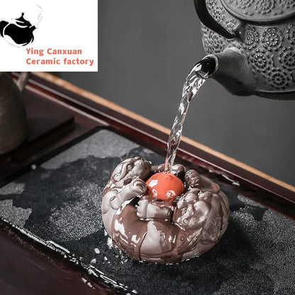 Boutique Zisha Lucky Tea Pet Ornament Creative Pixiu Can Raise Tea Art Decoration Handmade Tea Set Accessories Home Desk Decore