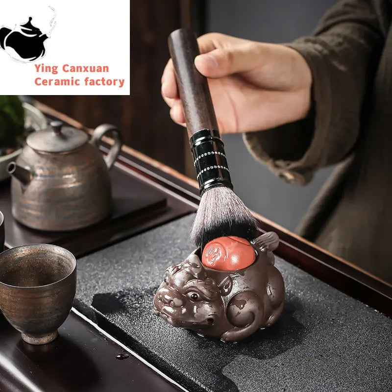 Boutique Zisha Lucky Tea Pet Ornament Creative Pixiu Can Raise Tea Art Decoration Handmade Tea Set Accessories Home Desk Decore