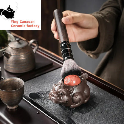 Boutique Zisha Lucky Tea Pet Ornament Creative Pixiu Can Raise Tea Art Decoration Handmade Tea Set Accessories Home Desk Decore
