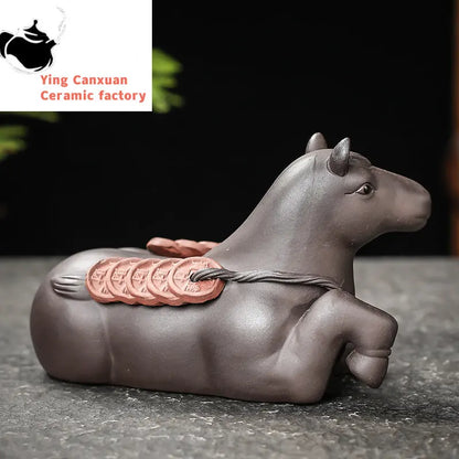 Boutique Zisha Lucky Tea Pet Ornament Creative Pixiu Can Raise Tea Art Decoration Handmade Tea Set Accessories Home Desk Decore