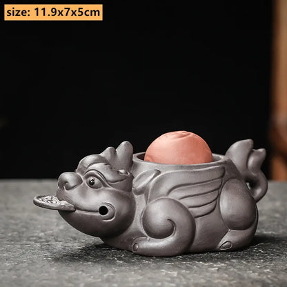 Boutique Zisha Lucky Tea Pet Ornament Creative Pixiu Can Raise Tea Art Decoration Handmade Tea Set Accessories Home Desk Decore