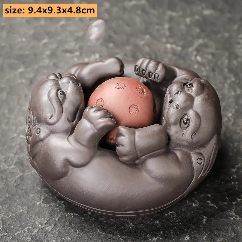 Boutique Zisha Lucky Tea Pet Ornament Creative Pixiu Can Raise Tea Art Decoration Handmade Tea Set Accessories Home Desk Decore