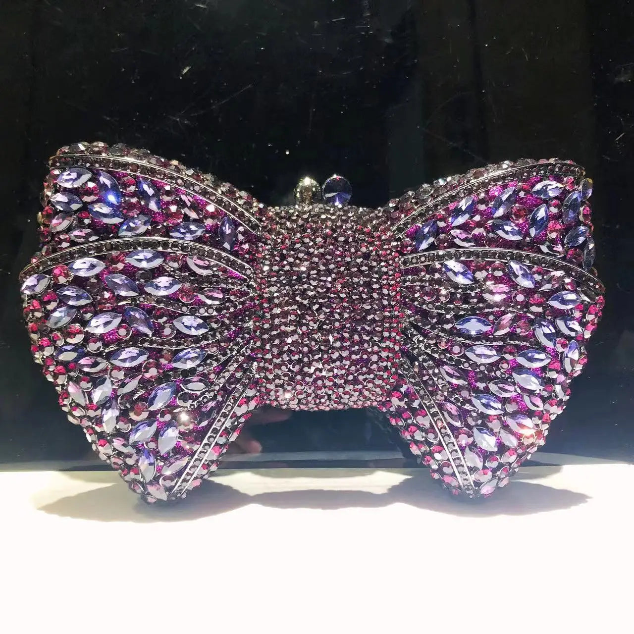 Bow Rhinestone Woman Clutch Stone Fashion Evening Bag Diamond Crystal Wedding Party Bridal Purse Banquet Gala New Handbag