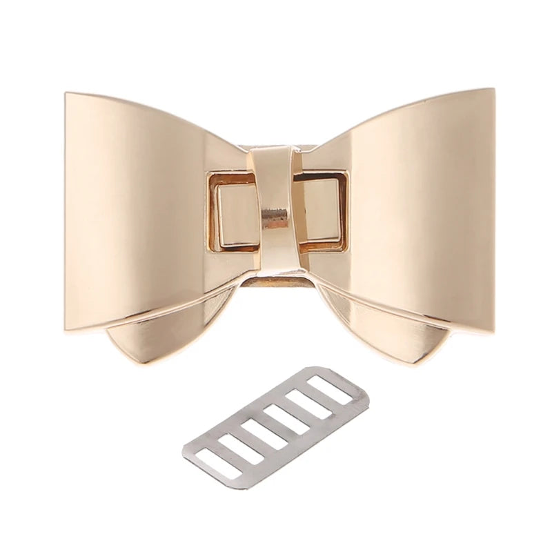 Bowknot Clasp Turn Locks Twist Lock DIY Leather Handbag Bag Hardware